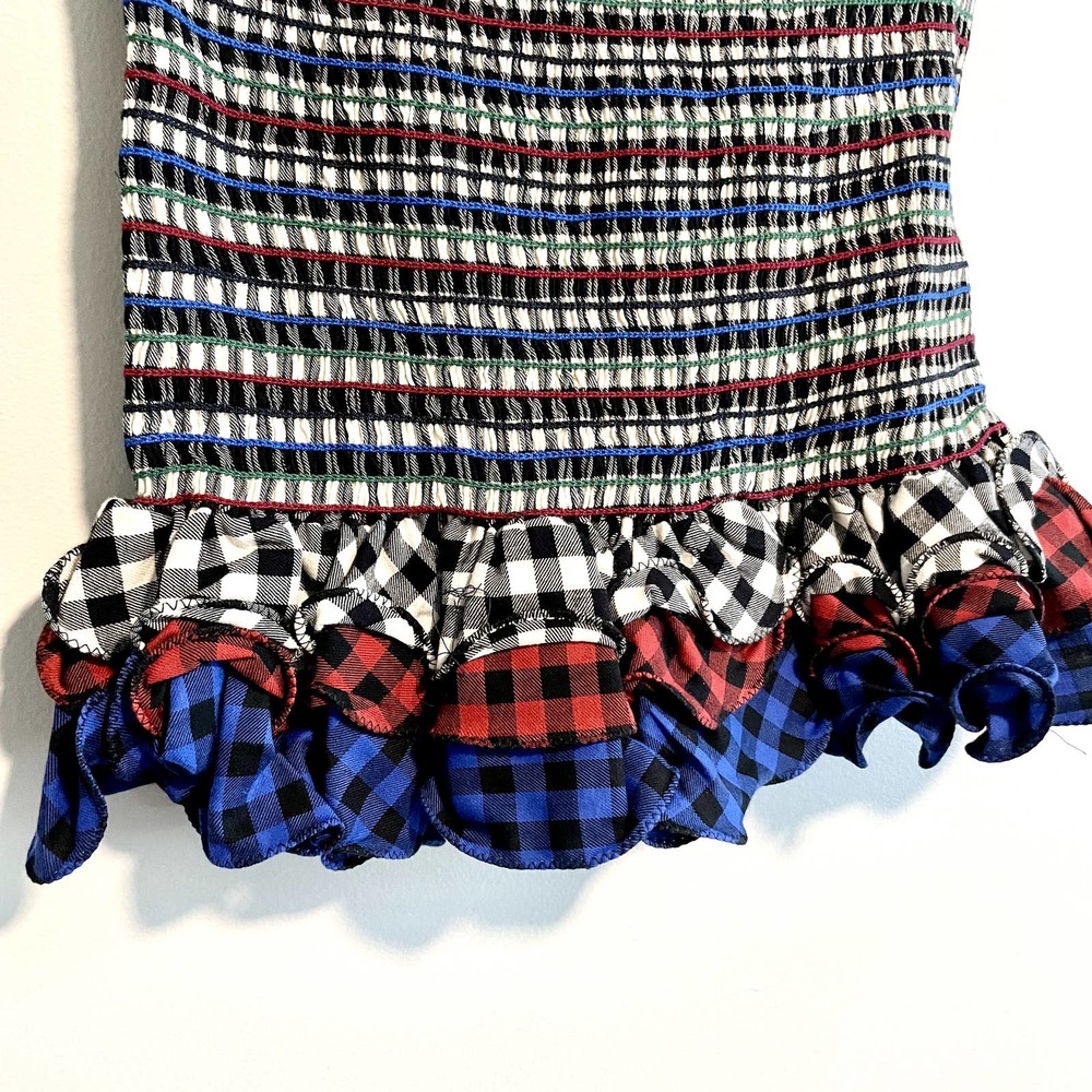 BRAND NEW Petersyn x Revolve Plaid Smocked Ruffle Mini Skirt Western Cowgirl - Picture 7 of 11